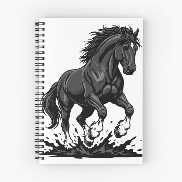 Item preview, Black Horse Galloping Wild Stallion Equestrian designed and sold by PixelStudioBe.
