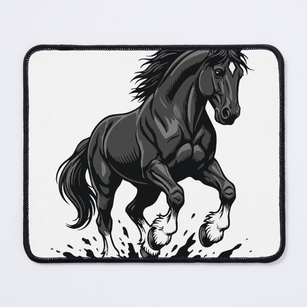Item preview, Black Horse Galloping Wild Stallion Equestrian designed and sold by PixelStudioBe.