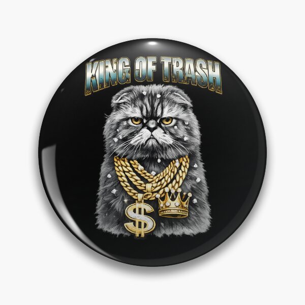 Item preview, King of Trash Funny Gangster Cat T-Shirt – Gold Chain Hip Hop Cat Gift designed and sold by etuvibes.