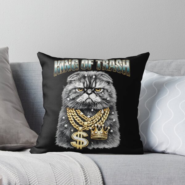 Item preview, King of Trash Funny Gangster Cat T-Shirt – Gold Chain Hip Hop Cat Gift designed and sold by etuvibes.