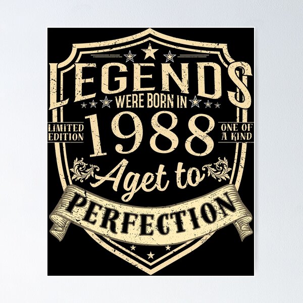 Item preview, Legends Were Born In 1988 Aged To Perfection Vintage Birthday Gift designed and sold by MixedVibes Co..
