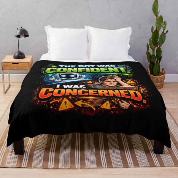Item preview, The Bot Was Confident, I Was Concerned Funny AI Design designed and sold by FunnyDesignsArt.