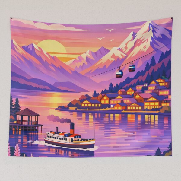 Item preview, Queenstown Travel Illustration designed and sold by MatthewHeights.