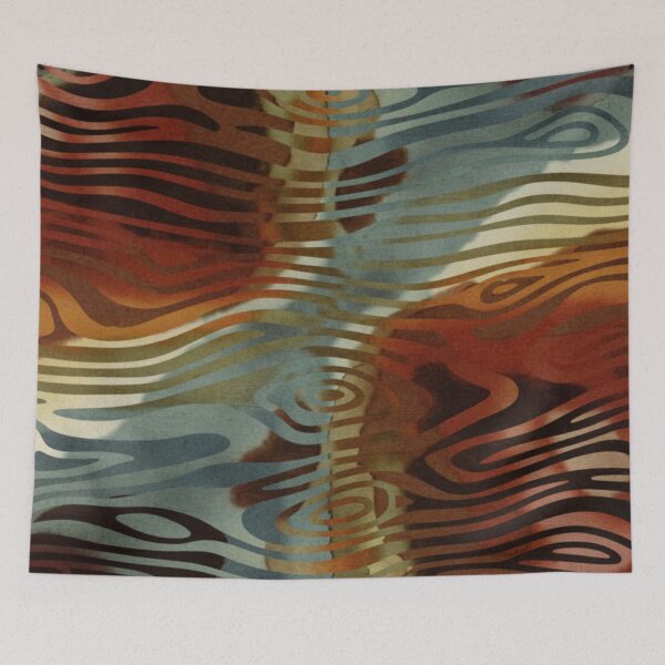Item preview, Abstract Earth Flow Boho Pattern designed and sold by trajeado14.