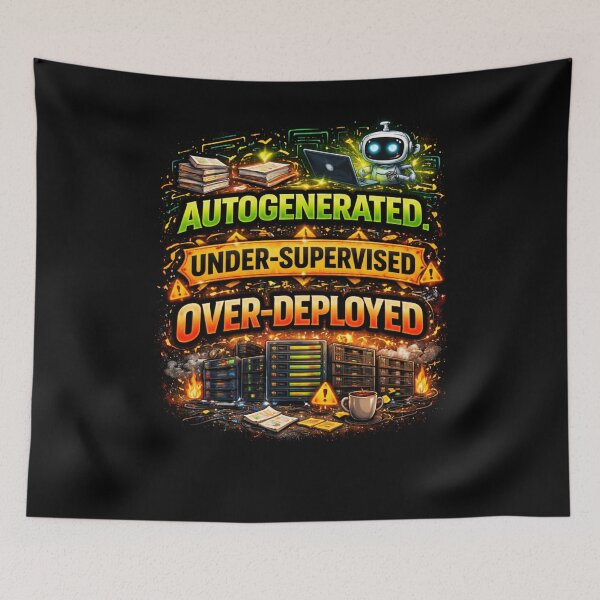Item preview, Autogenerated, Under-Supervised, Over-Deployed Funny Developer Design designed and sold by FunnyDesignsArt.
