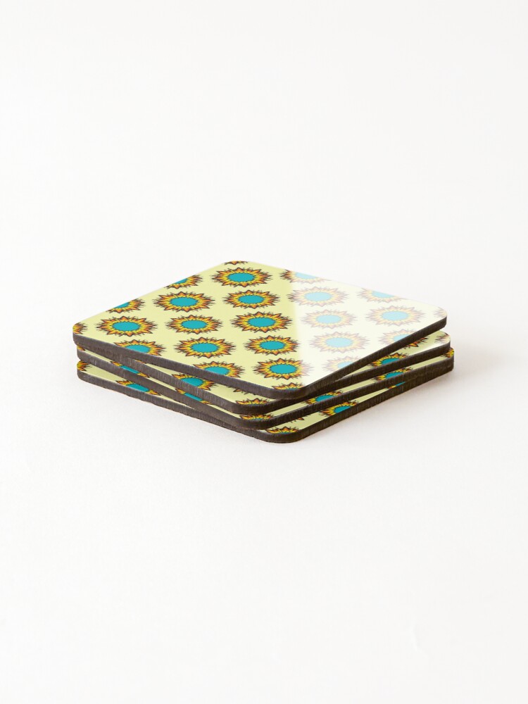 Thumbnail 4 of 5, Coasters (Set of 4), Colorful Abstract Explode Sun Pattern designed and sold by AlinaSCorner.