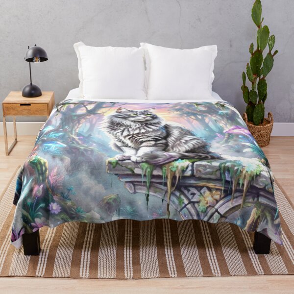 Item preview, Grey Cat in Enchanted Forest designed and sold by coribeth.