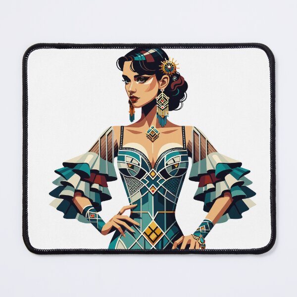 Item preview, Art Deco Flamenco Dancer – Elegant Spanish Dance Illustration designed and sold by CyfroweMysli.