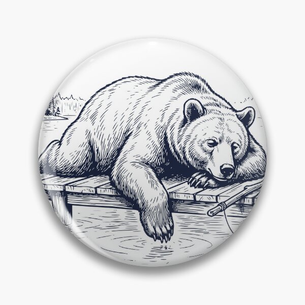 Item preview, Lazy Bear Fishing Shirt – Line Can Wait Just Watching The Water Move – Vintage Engraving Bear Fisherman Design designed and sold by TeeVerse27.