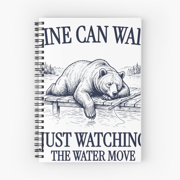 Item preview, Lazy Bear Fishing Shirt – Line Can Wait Just Watching The Water Move – Vintage Engraving Bear Fisherman Design designed and sold by TeeVerse27.