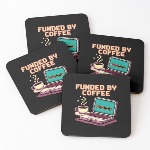 Item preview, 8-Bit Pixel Art Funded By Coffee Laptop designed and sold by SplashTastic.