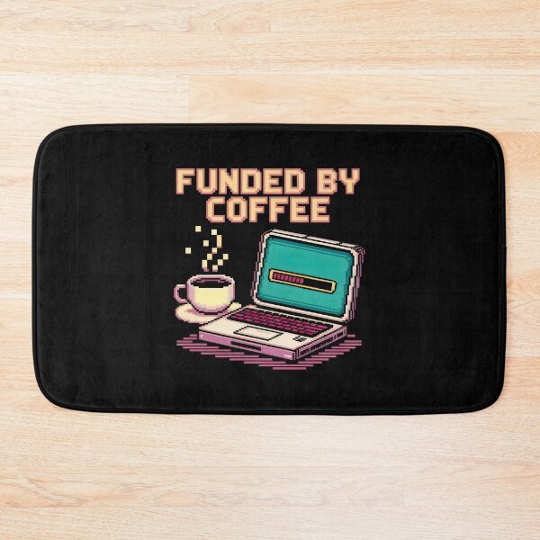 Item preview, 8-Bit Pixel Art Funded By Coffee Laptop designed and sold by SplashTastic.