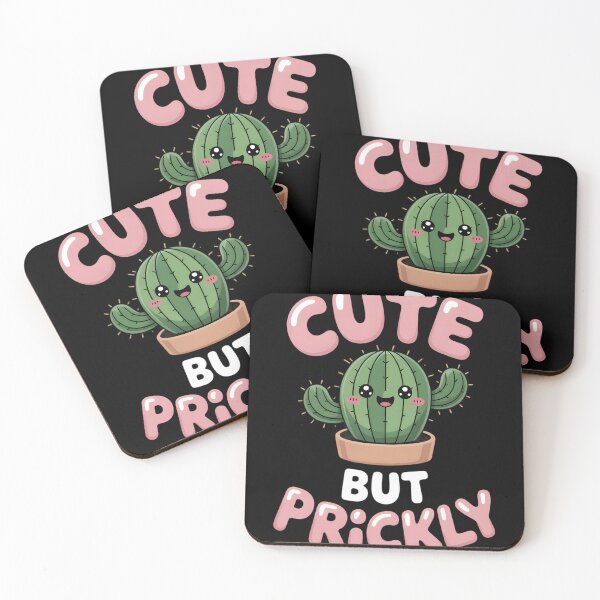 Item preview, Cute But Prickly Kawaii Cactus Pun Pink Hand Lettering designed and sold by AmazingViews.