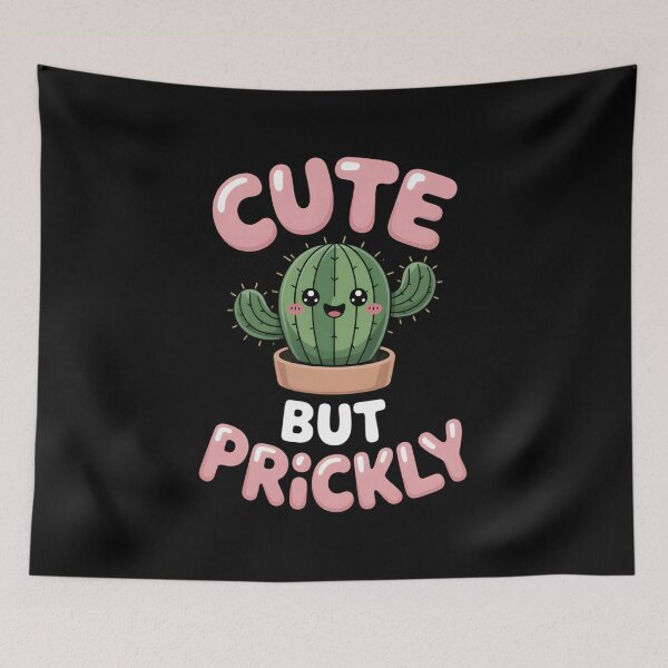 Item preview, Cute But Prickly Kawaii Cactus Pun Pink Hand Lettering designed and sold by AmazingViews.