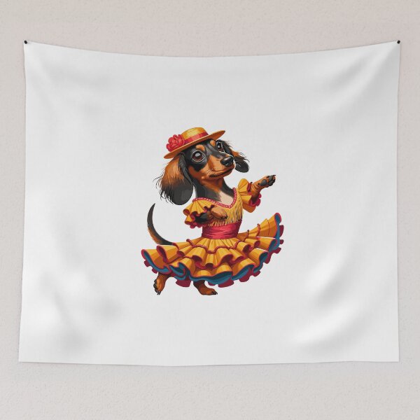 Item preview, Funny Flamenco Dancing Dachshund – Cute Spanish Dance Dog designed and sold by CyfroweMysli.