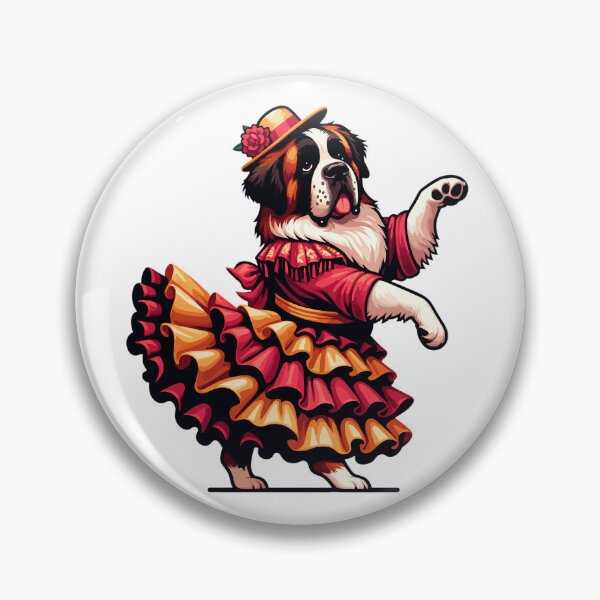 Item preview, Funny Flamenco Dancing St Bernard – Cute Spanish Dance Dog designed and sold by CyfroweMysli.