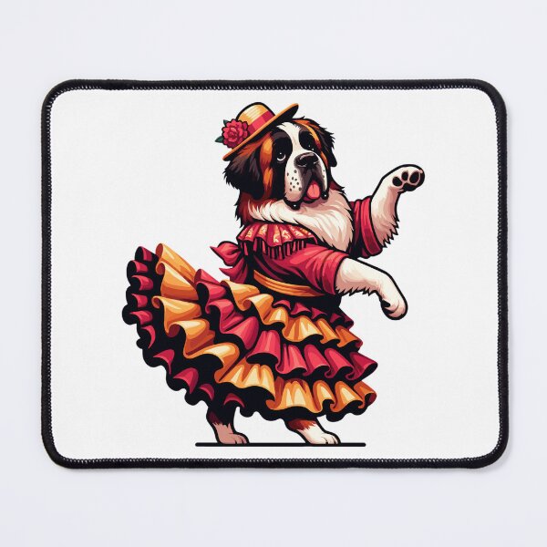 Item preview, Funny Flamenco Dancing St Bernard – Cute Spanish Dance Dog designed and sold by CyfroweMysli.
