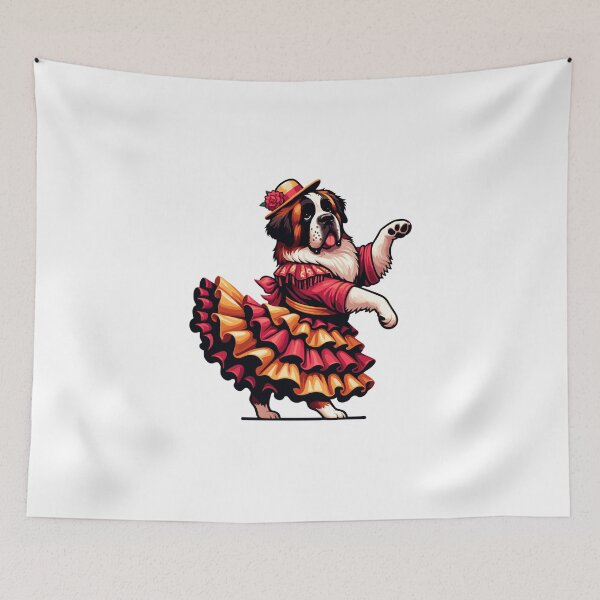 Item preview, Funny Flamenco Dancing St Bernard – Cute Spanish Dance Dog designed and sold by CyfroweMysli.