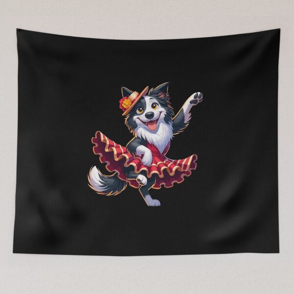 Item preview, Funny Flamenco Dancing Border Collie – Cute Spanish Dance Dog designed and sold by CyfroweMysli.