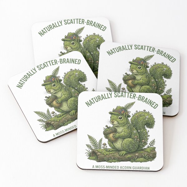 Item preview, Naturally Scatter-Brained - Moss-Minded Acorn Guardian designed and sold by By Dana Studio.