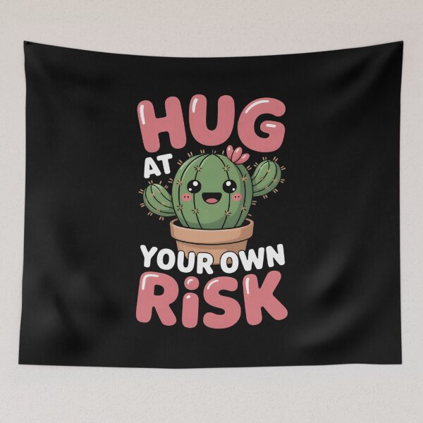 Item preview, Hug At Your Own Risk Funny Kawaii Cactus Warning designed and sold by AmazingViews.