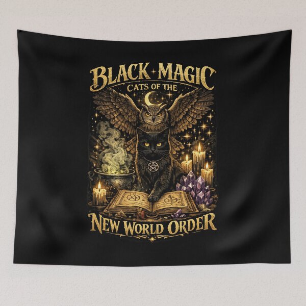 Item preview, Black Magic Cats of the New World Order – Grimoire Familiar Edition designed and sold by MysticOzzy.