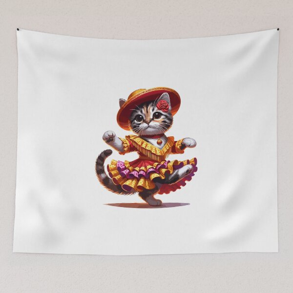Item preview, Cute Flamenco Dancing Cat – Funny Spanish Dance Animal designed and sold by CyfroweMysli.
