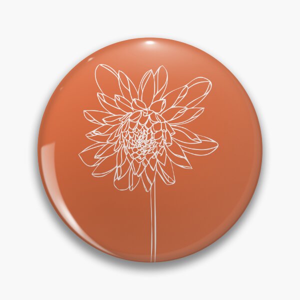 Item preview, Dahlia Flower, Line Drawing Symmetric Minimalist Aesthetic Natural Design Orange Coral designed and sold by SWSandraWechner.