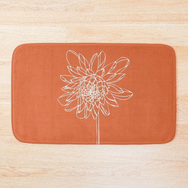 Item preview, Dahlia Flower, Line Drawing Symmetric Minimalist Aesthetic Natural Design Orange Coral designed and sold by SWSandraWechner.
