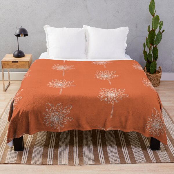 Item preview, Dahlia Flower, Line Drawing Symmetric Minimalist Aesthetic Natural Design Orange Coral designed and sold by SWSandraWechner.