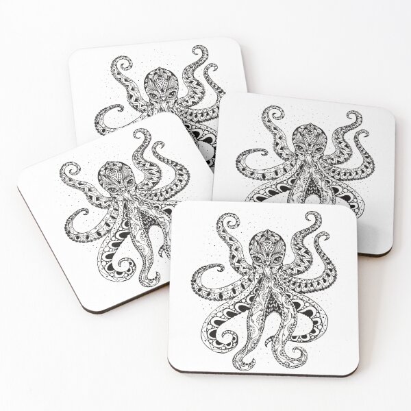 Item preview, Hand-drawn ornamental octopus – intricate pattern art designed and sold by YessengaliNaz.