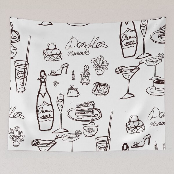 Item preview, doodles fashion illustration designed and sold by Nata-pattern.