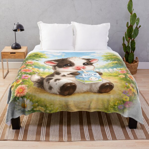Item preview, Cute Cow Drinking Milk Sticker designed and sold by jgvisualarts.
