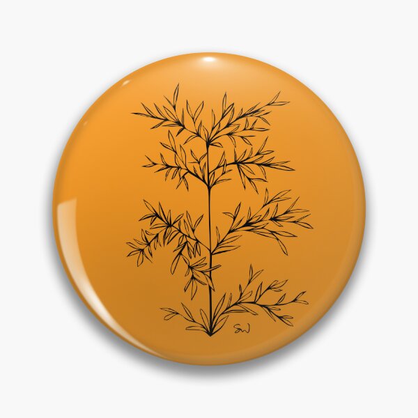 Item preview, Bamboo Line Drawing Symmetric Minimalist Aesthetic Natural Design Yellow Mustard designed and sold by SWSandraWechner.