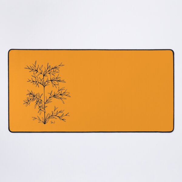 Item preview, Bamboo Line Drawing Symmetric Minimalist Aesthetic Natural Design Yellow Mustard designed and sold by SWSandraWechner.