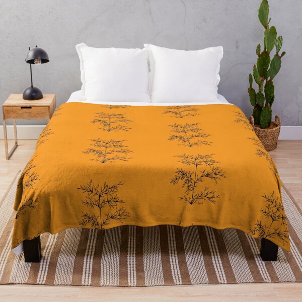Item preview, Bamboo Line Drawing Symmetric Minimalist Aesthetic Natural Design Yellow Mustard designed and sold by SWSandraWechner.