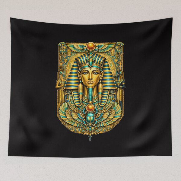 Item preview, Metallic Gold Pharaoh – Ancient Egyptian Royal Mask Art designed and sold by GulfSignature.