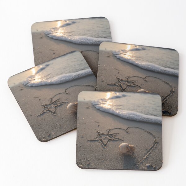 Item preview, Star And Heart Drawing In Sunset Sand designed and sold by chase-thewave.