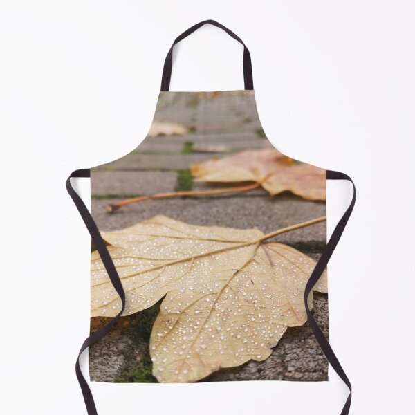 Item preview, Autumn Leaf with Dew Drops - Nostalgic Fall Nature Photography designed and sold by Kainicram.