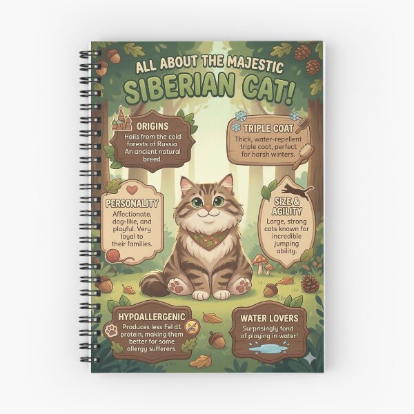 Item preview, Siberian Cat Facts Poster For Siberian Cat Lovers  designed and sold by FrostWhisker Co..