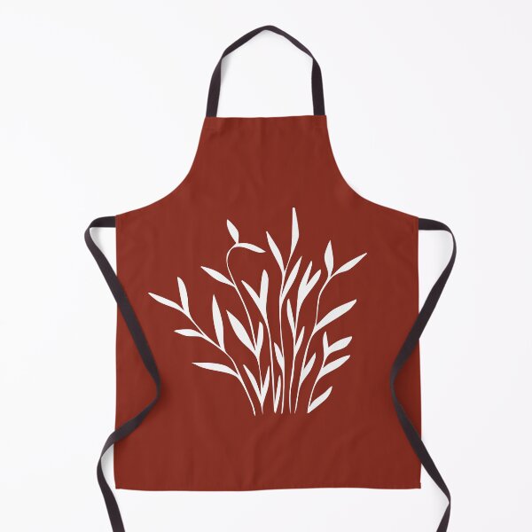 Item preview, Small Plant Line Drawing Symmetric Minimalist Aesthetic Natural Design Rusty Red designed and sold by SWSandraWechner.