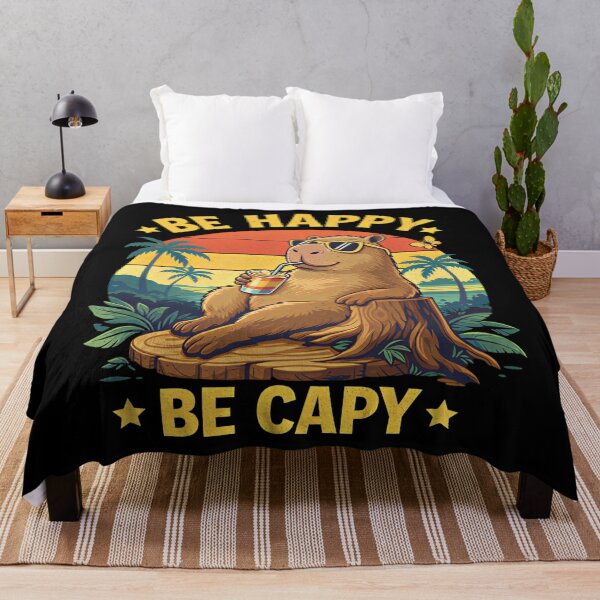 Item preview, Be Happy Be Capy Capybara Funny Meme designed and sold by Blok45.