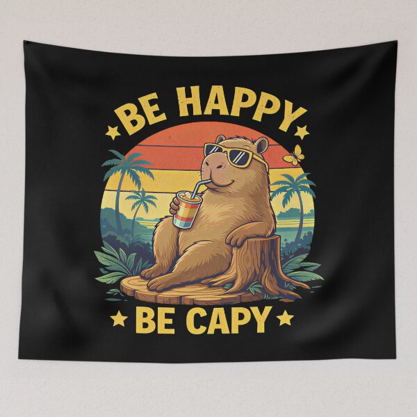 Item preview, Be Happy Be Capy Capybara Funny Meme designed and sold by Blok45.