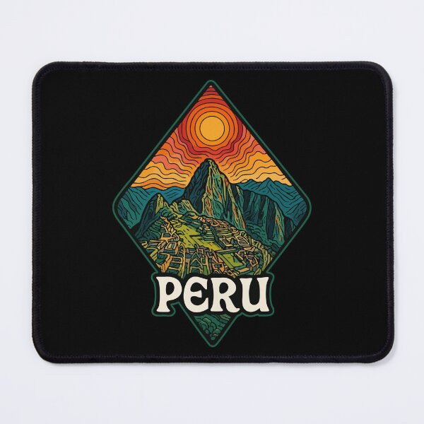 Item preview, Peru Machu Picchu Retro Trippy Art Travel designed and sold by TomFrontierArt.