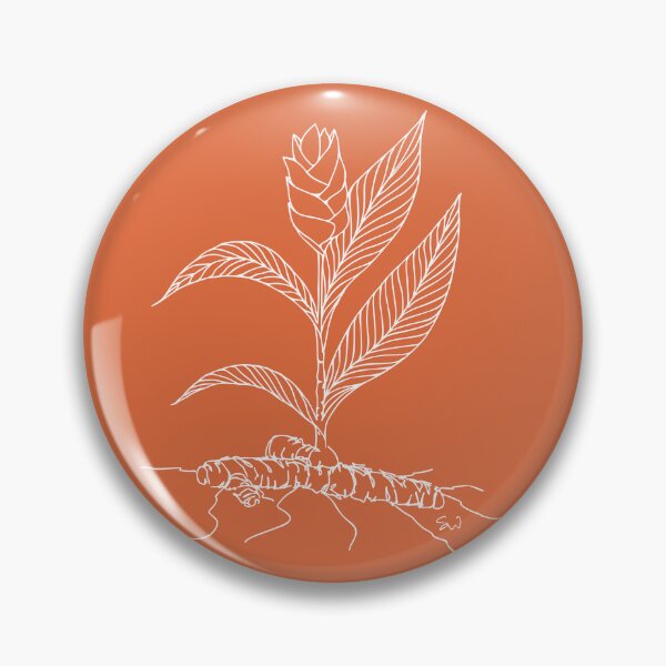 Item preview, Curcuma Line Drawing Symmetric Minimalist Aesthetic Natural Design Orange Coral designed and sold by SWSandraWechner.