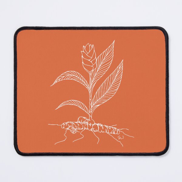 Item preview, Curcuma Line Drawing Symmetric Minimalist Aesthetic Natural Design Orange Coral designed and sold by SWSandraWechner.