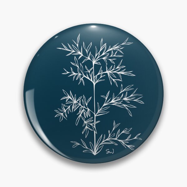 Item preview, Bamboo Line Drawing Symmetric Minimalist Aesthetic Natural Design Midnight Blue designed and sold by SWSandraWechner.