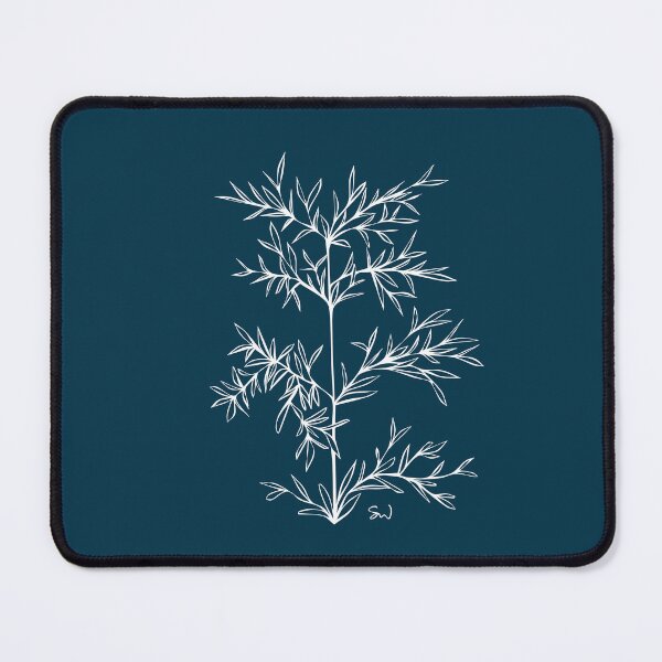 Item preview, Bamboo Line Drawing Symmetric Minimalist Aesthetic Natural Design Midnight Blue designed and sold by SWSandraWechner.