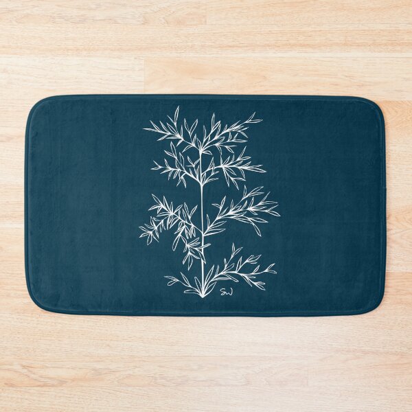 Item preview, Bamboo Line Drawing Symmetric Minimalist Aesthetic Natural Design Midnight Blue designed and sold by SWSandraWechner.