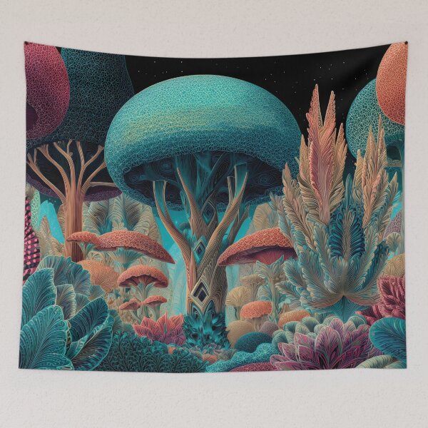 Item preview, Psychedelic Mushroom Forest Landscape designed and sold by LuminousFoundry.